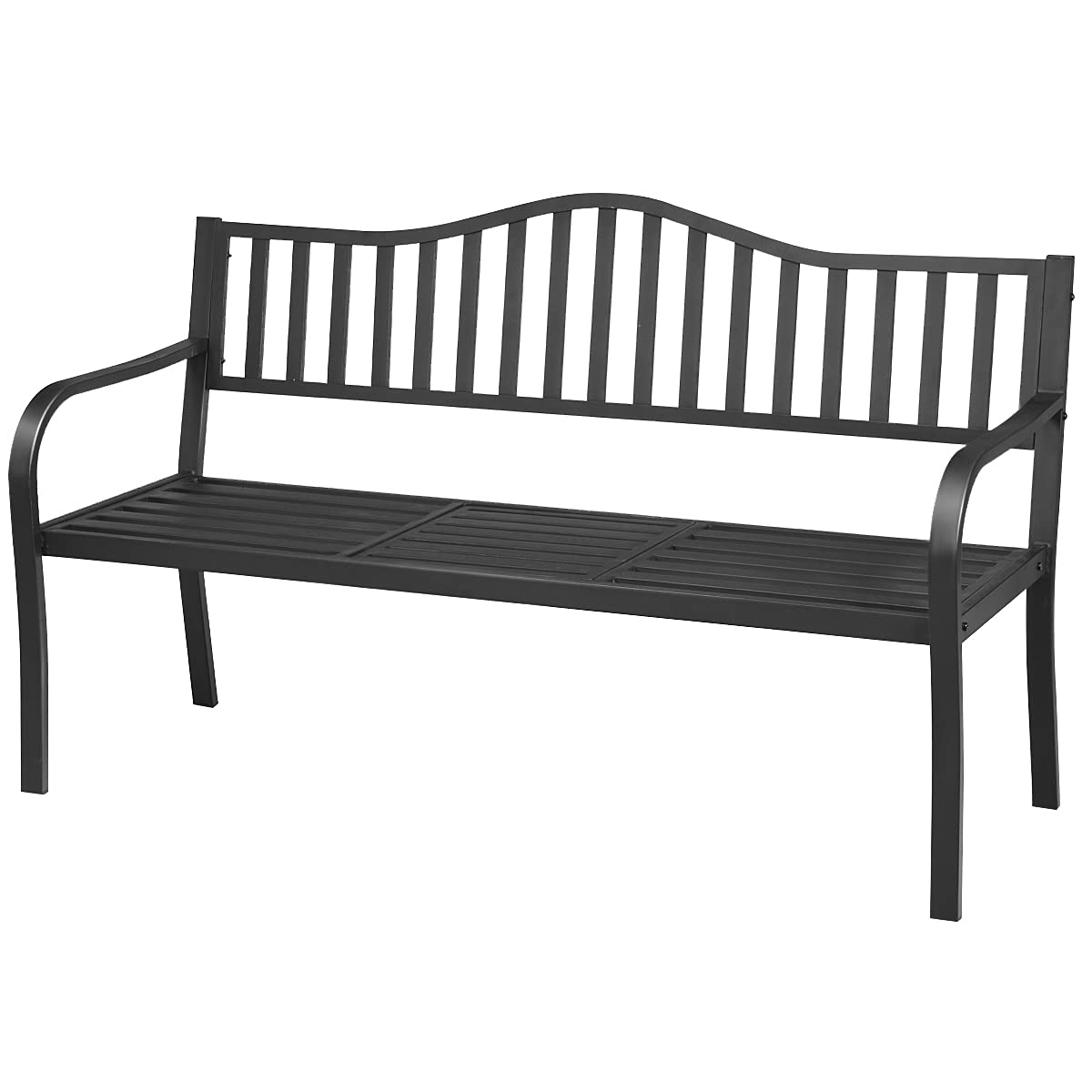 Tangkula Outdoor Garden Bench with Pullout Middle Table